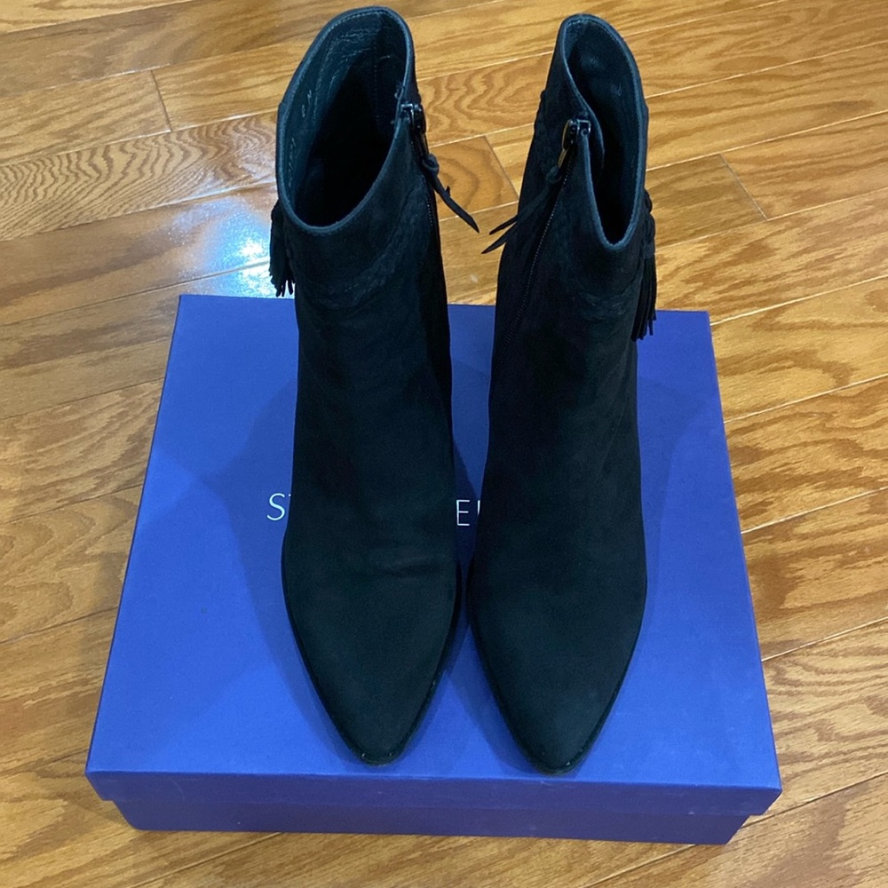 STUART WEITZMAN: high heels boots, size 8, Black suede.